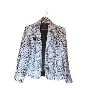 Multiples Zebra Black & White Suede Jacket size small